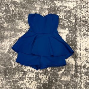 Peplum top shorts one piece jumper